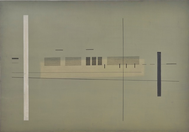 Bice Lazzari, Superfici e segni n. 1, 1973- 1974, Acrilico su tela (Collezione privata)