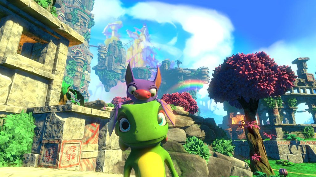 Il camaleonte Yooka con la pipistrellina Laylee (Playtonic Games)