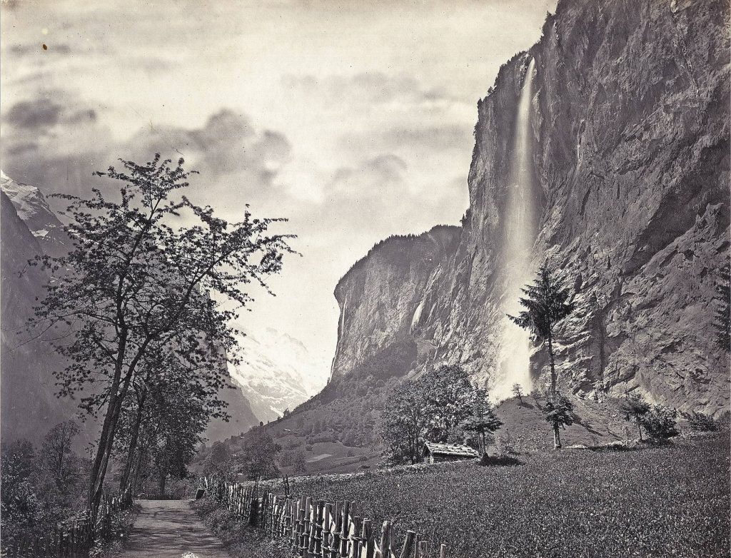 Francis Frith, La cascata di Staubbach nella valle di Lauterbrun-nen, 1863 (© Albumina, ETH-Bibliothek Zürich, Bildarchiv)