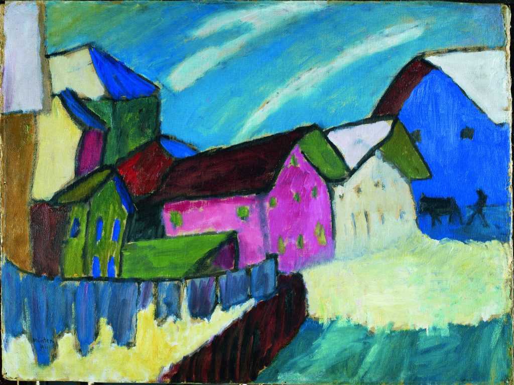Gabriele Münter
Dorfstrasse im Winter, 1911
Öl auf Pappe auf Holz
53 x 70 cm
Städtische Galerie im Lenbachhaus und Kunstbau München, Gabriele Münter Stiftung 1957
© 2021, ProLitteris, Zürich
