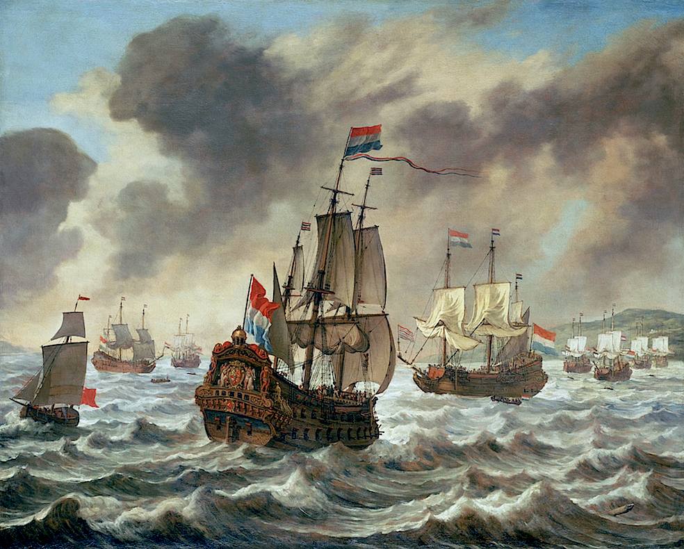 Olio di Reinier Nooms intitolato Before the Battle of the Downs (circa 1639)