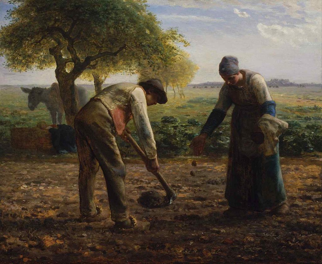Piantatori di patate, di Jean-François Millet, 1861, olio su tela.