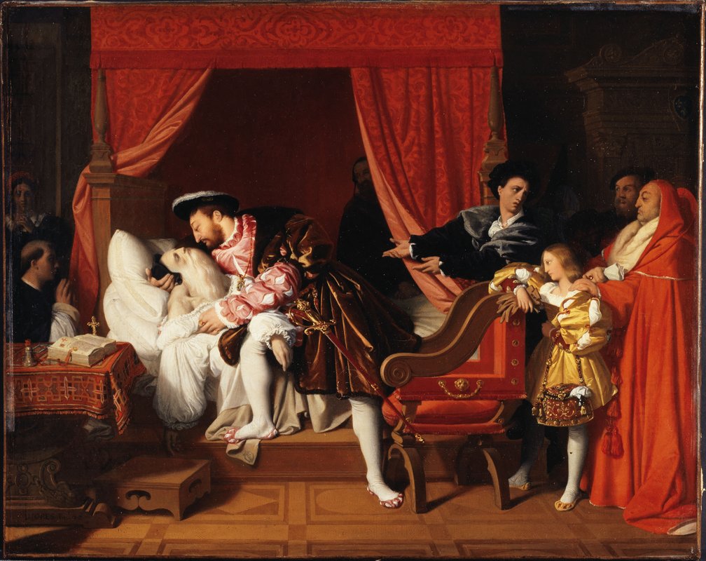 La morte di Leonardo da Vinci, 1818, Olio su tela (Musée des Beaux-Arts de la Ville de Paris, Petit- Palais. © Petit Palais/Roger- Viollet)