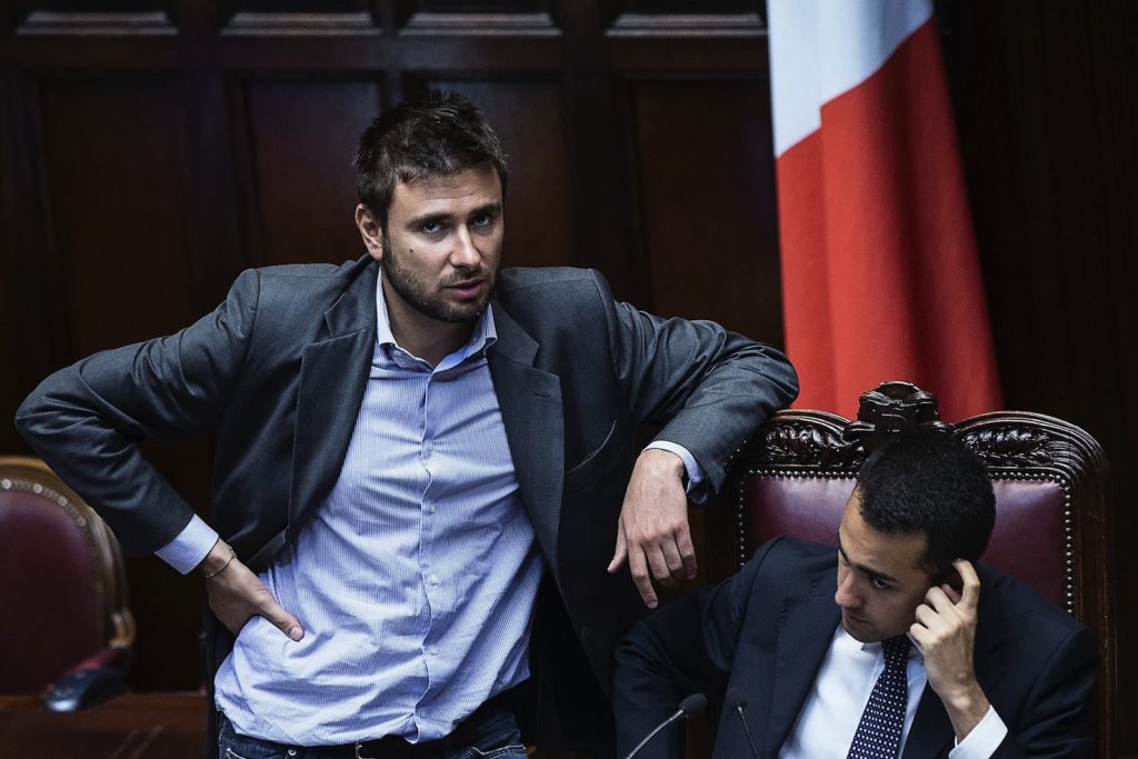 I grillini Alessandro Di Battista (a sinistra) e Luidi Di Maio