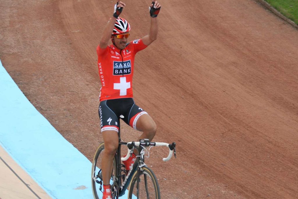 Fabian Cancellara, all’arrivo di Paris-Roubaix 2010 (Thomas Ducroquet)