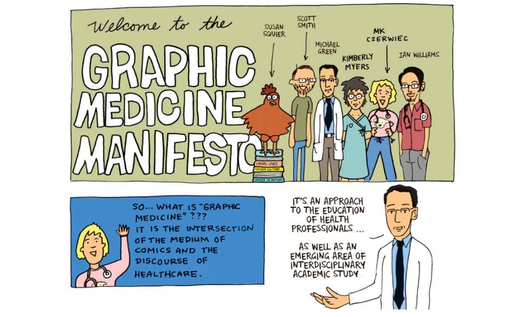 Immagini tratte dall’anteprima di lancio del Graphic medicine manifesto (Pennsylvania State Univ Pr)
