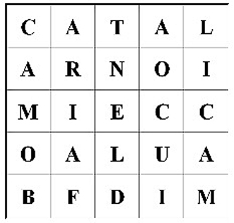 Quiz animalesco, schema 5x5