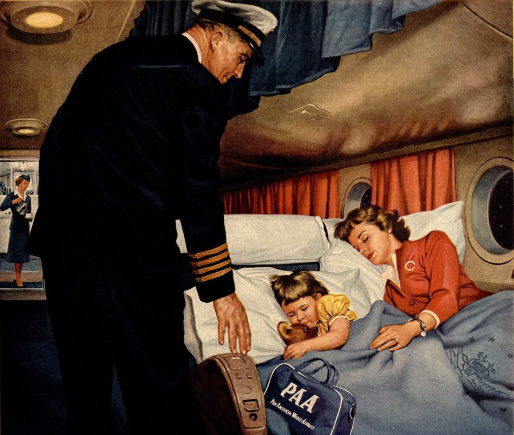  «L’Europa è solo a un sogno di distanza», manifesto pubblicitario Pan Am del 1956 (Delta Flight Museum)
