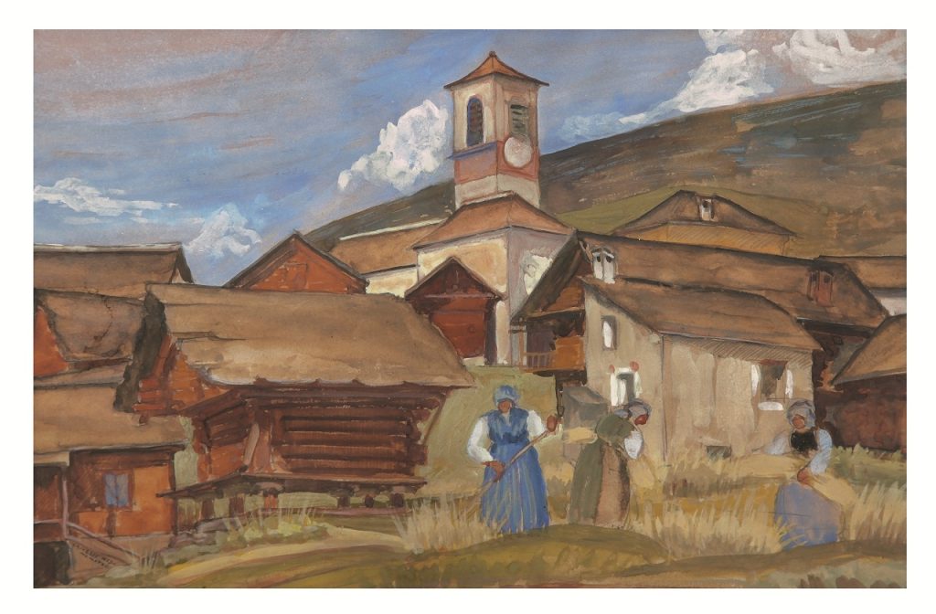 Aldo Crivelli, Cimalmotto con contadine, 1931 (Collezione privata)