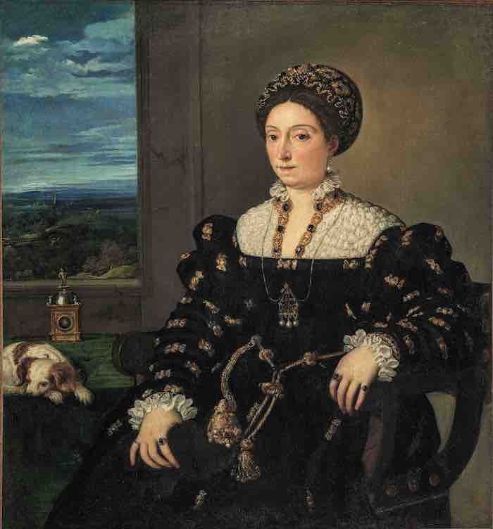 TIZIANO 
1. Ritratto di Eleonora Gonzaga della Rovere, 1537 circa
Olio su tela, 114x103 cm
Firenze, Galleria degli Uffizi