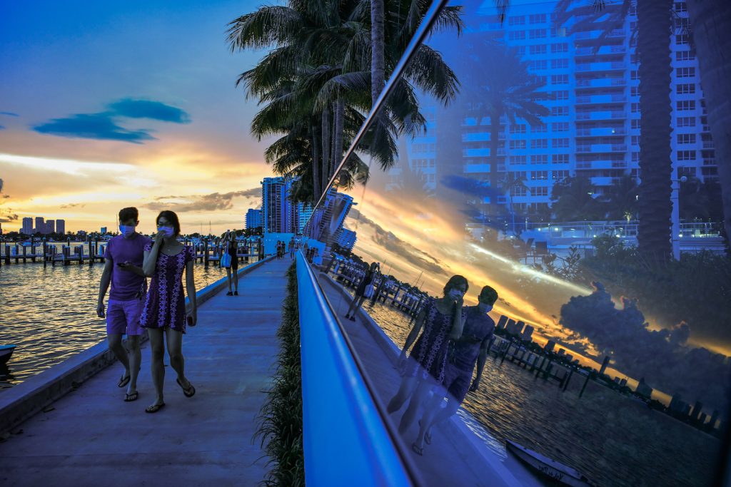 Una view sulla Bay di Miami, in Florida, epicentro della pandemia negli Usa (AFP)