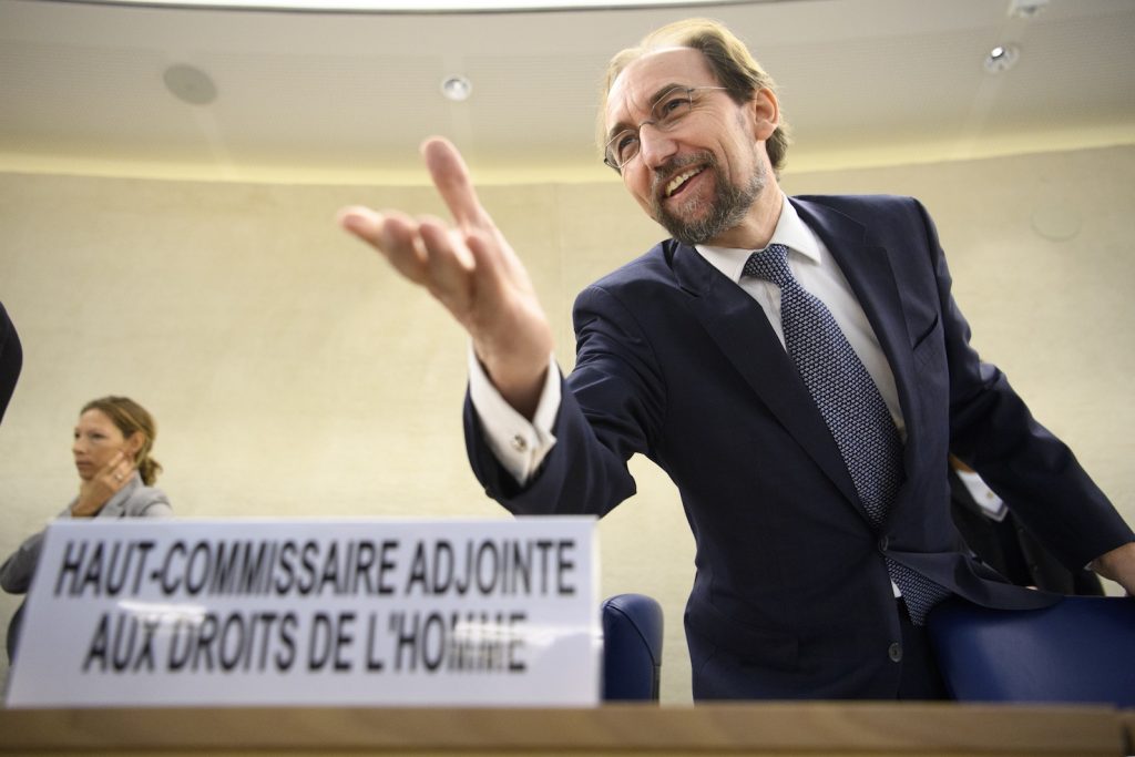 L’Alto Commissario per i diritti umani  delle Nazioni Unite a Ginevra Zeid Raad Al Hussein (AFP)