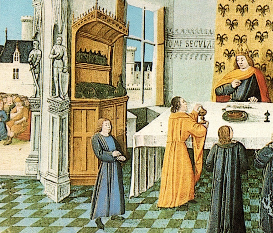 Codice miniato del XV secolo (Tratto dal libro Il vino nella storia, Editoriale Domus)