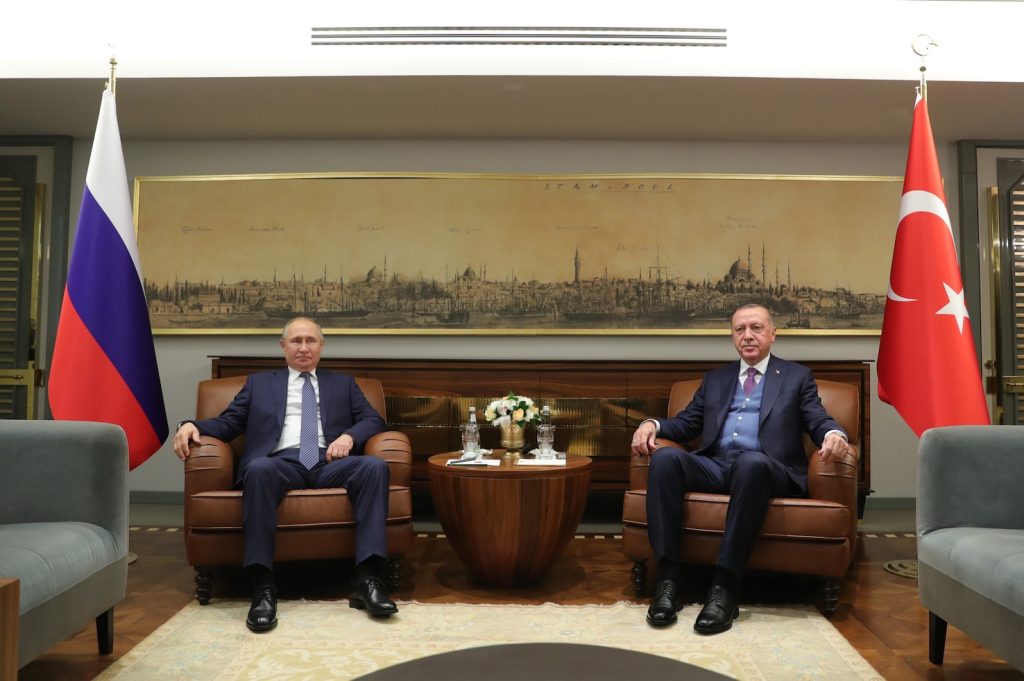 Putin e Erdogan hanno appena inaugurato una nuova infrastruttura (Turkstream) che porta il gas russo a Turchia e Europa (AFP)