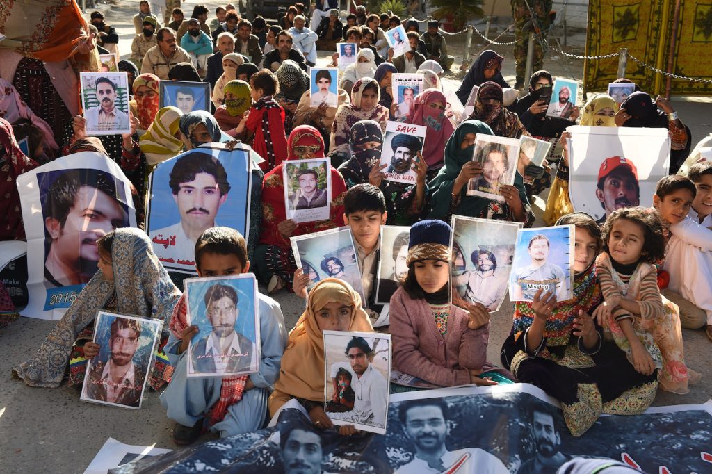 A Quetta, Balochistan, manifestazione a favore dei diritti umani (AFP)