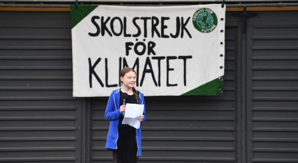 Greta, la giovane attivista svedese che ha acceso  nel mondo la scintilla della protesta ambientalista (AFP)
