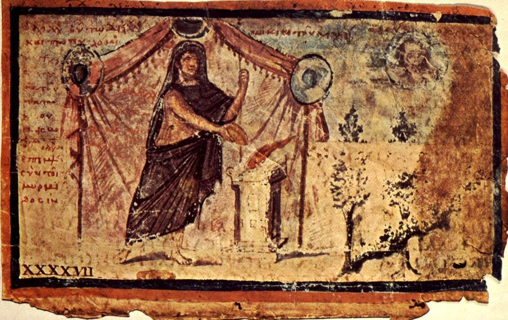 Achille offre un sacrificio a Zeus, manoscritto all’Ambrosiana di Milano (Wikipedia)