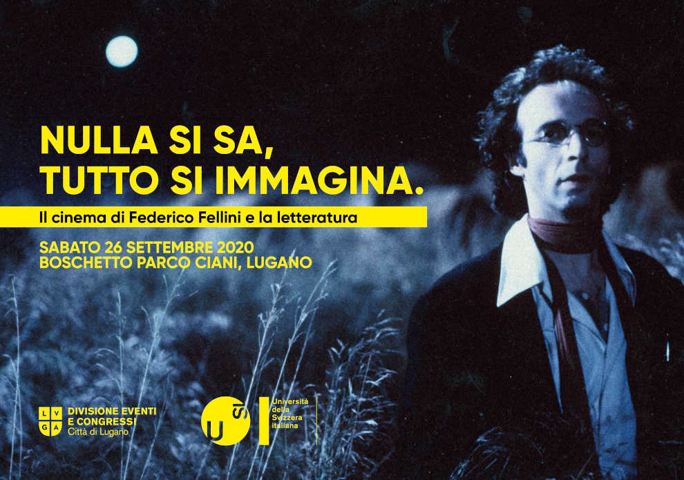 Sulla locandina  una frase che Fellini ha attribuito a Leopardi, ma