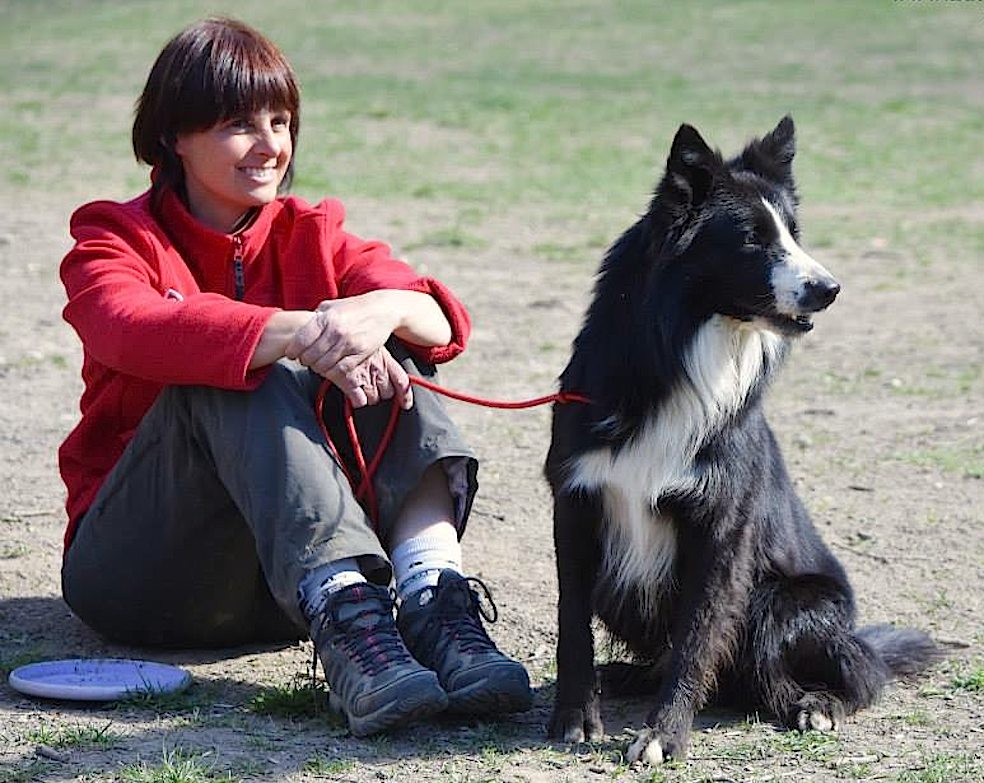 Corinne Ferrari e il suo Border collie (Nathalie Anselmini)