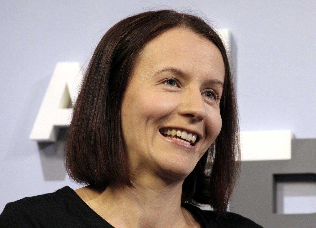 La scrittrice Alina Bronsk alla Fiera del Libro di Francoforte (Wikimedia Commons)