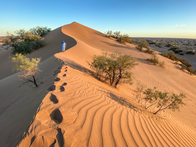 Le dune dell’Erg Lihoudi, al quale si accede dall’agglomerato di Ouled Idriss