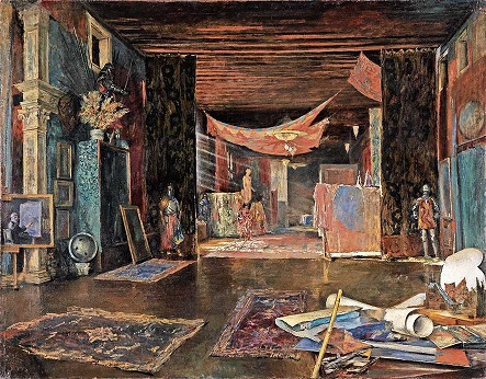 Lo studio del pittore a Palazzo Pesaro Orfei (Archivio fotografico Fondazione Musei Civici di Venezia)