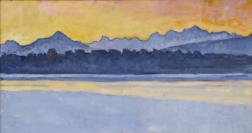 Ferdinand Hodler, Die Bucht von Genf mit dem Mont-Blanc vor Sonnenaufgang, 1918