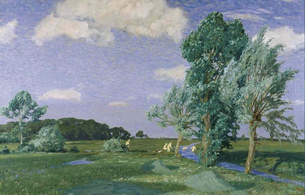 Fritz Overbeck, Estate II o Giovani bagnanti presso l'Aue, 1908 (Overbeck-Museum, Brema)