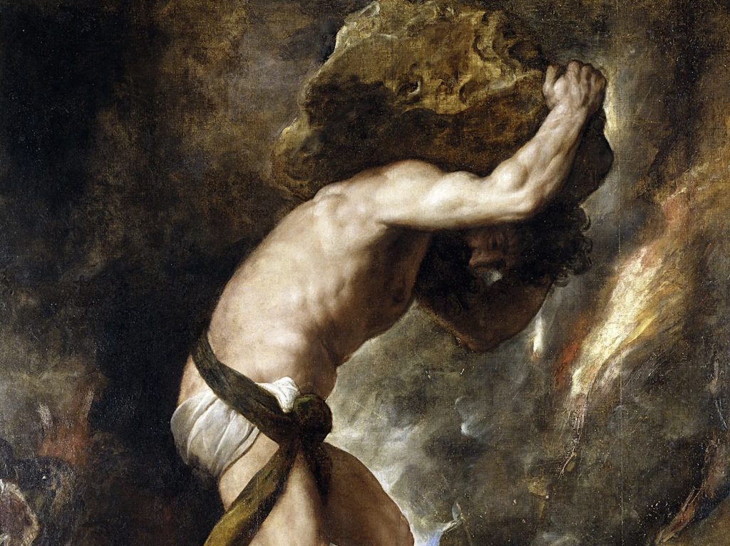 Sisifo di Tiziano, 1548-49, Museo Prado, Madrid, Spagna (Wikimedia).