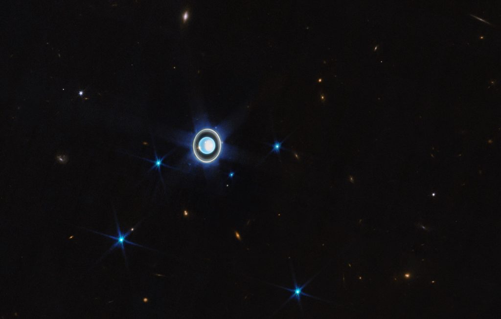 Il sistema uraniano osservato con lo strumento NIRCam di Webb (NASA, ESA, CSA, STScI, J. DePasquale)