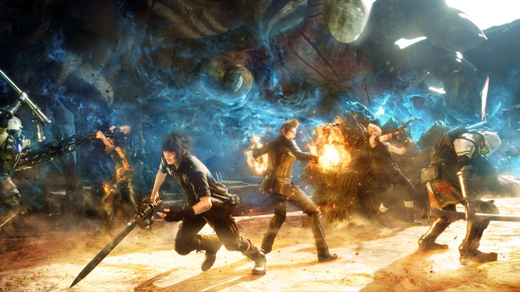 Noctis, con gli amici Ignis, Gladio e Prompto, deve riconquistare la capitale Insomnia (Square Enix)