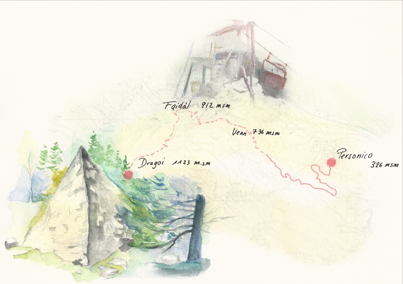 Disegno dell'itinerario (Romano Venziani)