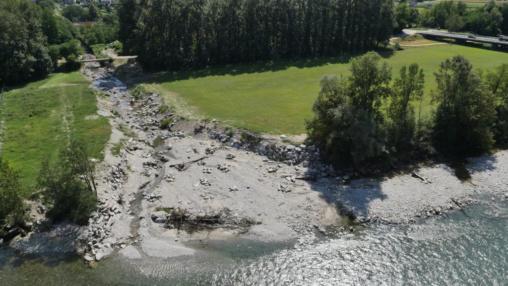Rinaturazione della foce del torrente Trodo in territorio di Quartino (FFS)