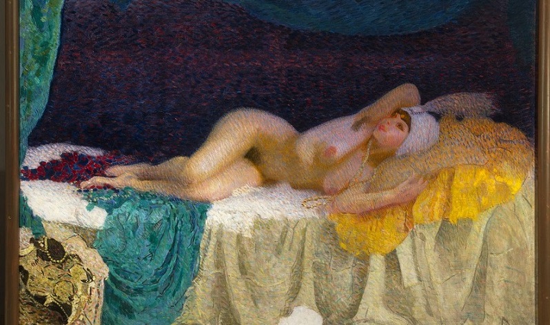 Camillo Innocenti, La sultana (parz.), 1913, olio su tela (Roma, Galleria d'Arte Moderna)
