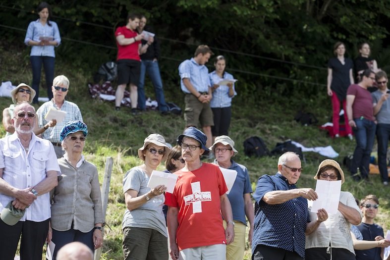 Festeggiamenti del 1. di agosto 2016 sul Rütli (Keystone)