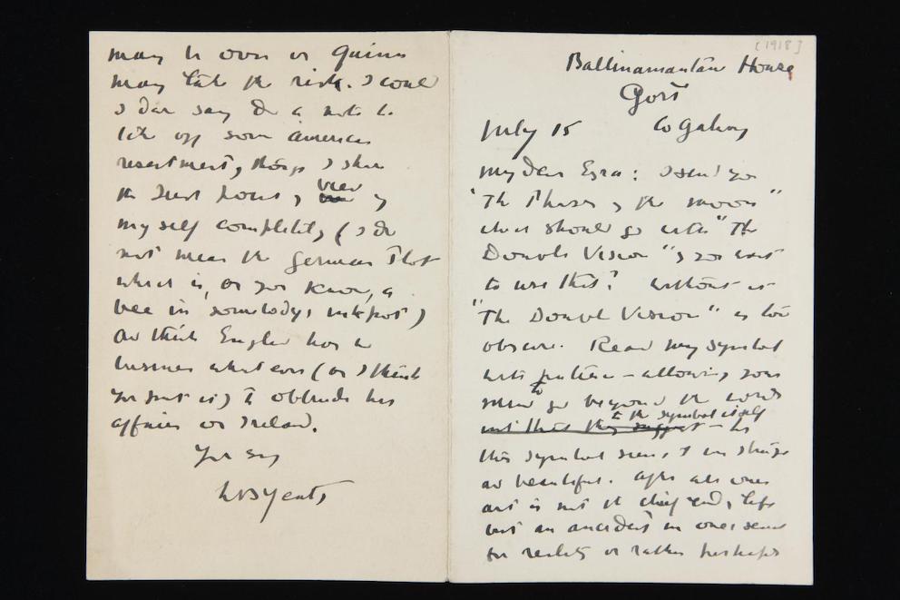 Lettera di W.B. Yeats a Ezra Pound (Wikipedia)