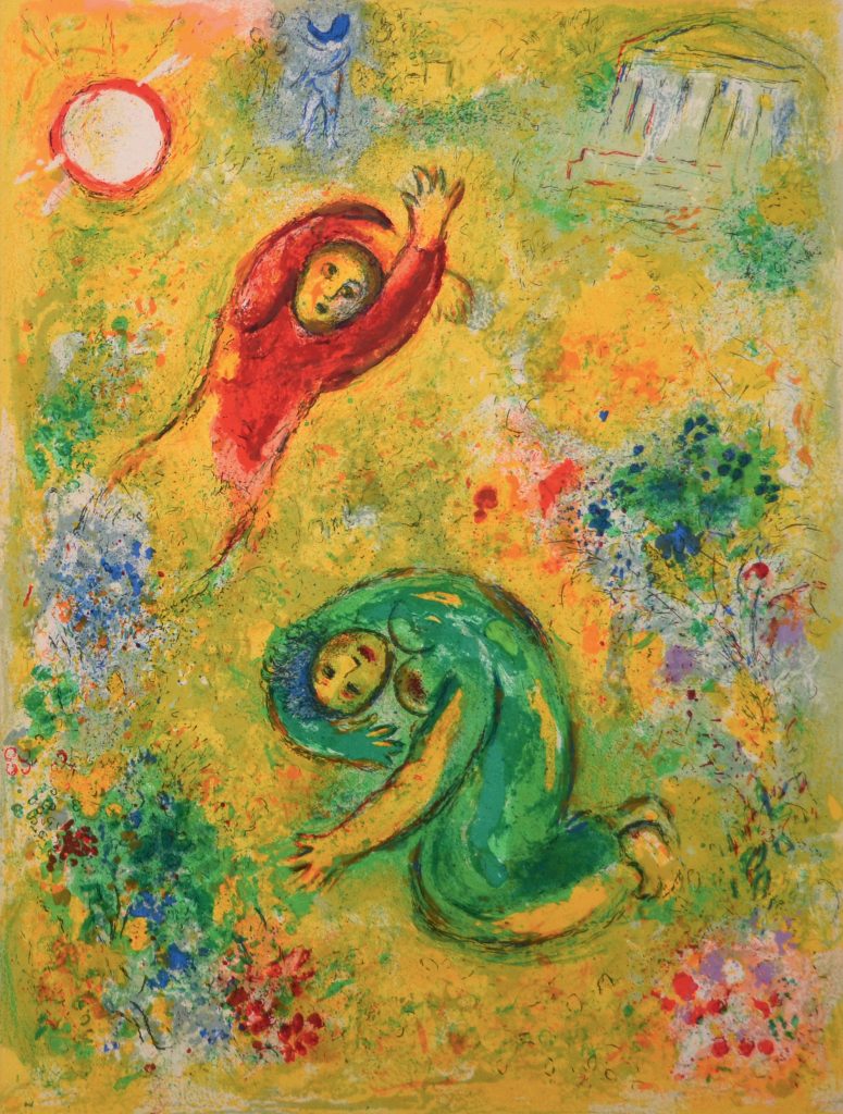 Marc Chagall, Les fleurs saccagés, 1960-61, litografia, Rosemarie und Andreas Nolting Stiftung (© 2022, ProLitteris, Zürich)