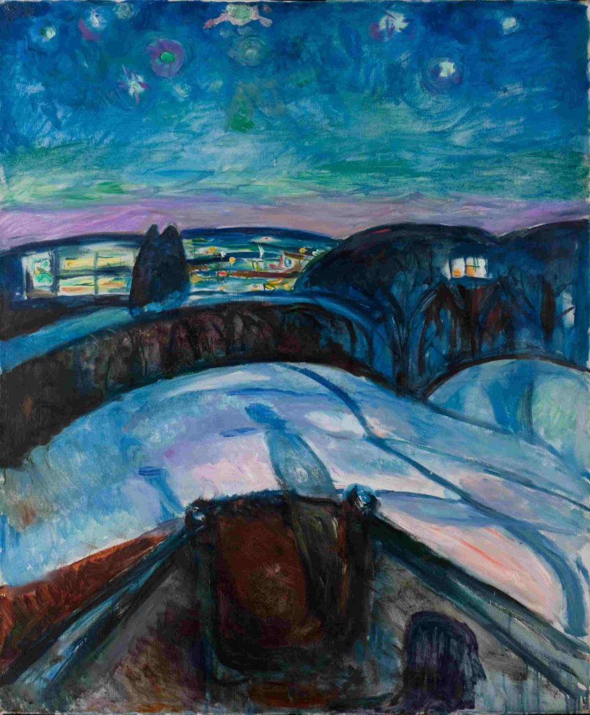 Edvard Munch, Notte stellata, 1922–24,
Olio su tela, 80,5x65 cm (Photo © Munchmuseet)