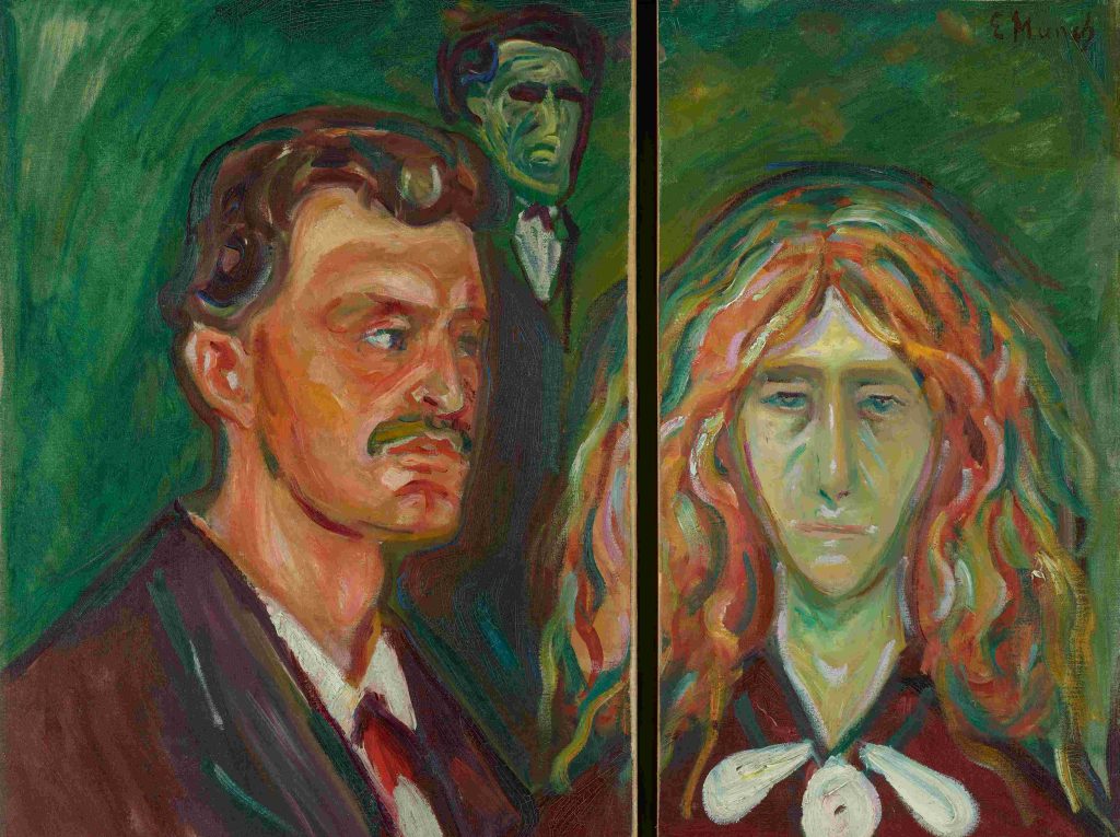 Edvard Munch, Autoritratto su sfondo verde / Tulla Larsen, 1905 (Photo © Munchmuseet)