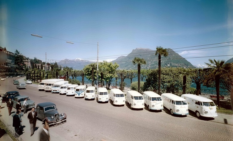 Vincenzo Vicari, Camion della fabbrica di gelati Luganella, 1960 (Archivio storico della città di Lugano)