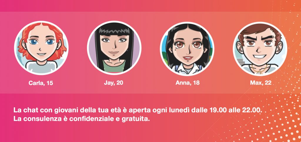 I quattro giovani consulenti attivi in Ticino si presentano sul sito 147.ch con un avatar