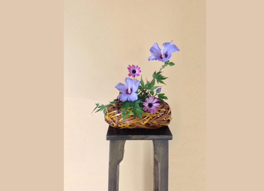 Una composizione floreale di Roberta Santagostino, secondo l’arte dell’Ikebana