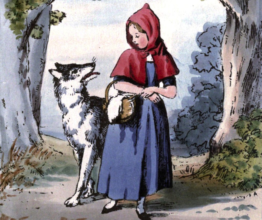 Illustrazione ottocentesca di Cappuccetto Rosso (Wikipedia)