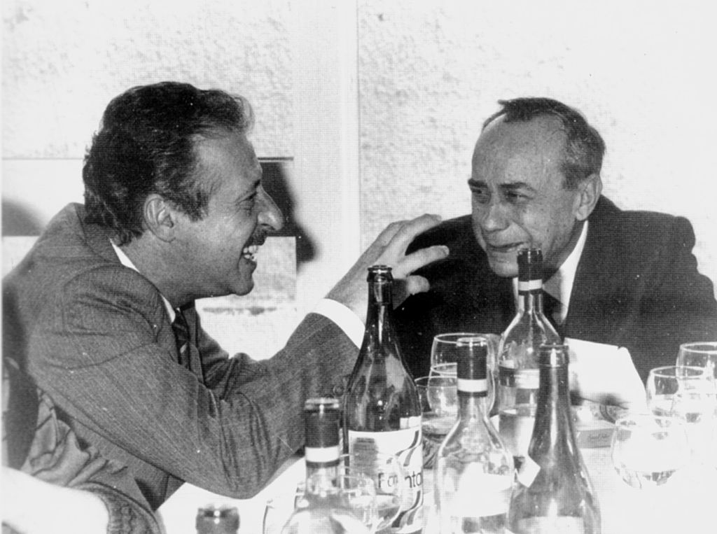Paolo Borsellino e Leonardo Sciascia in un'immagine del 1988 (Wikipedia)