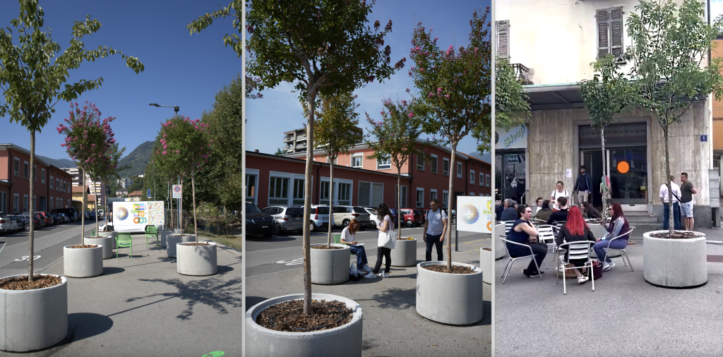 Alcune postazioni dell’istallazione «Vivai diffusi» a Chiasso (Foto di Matteo Spazzi)