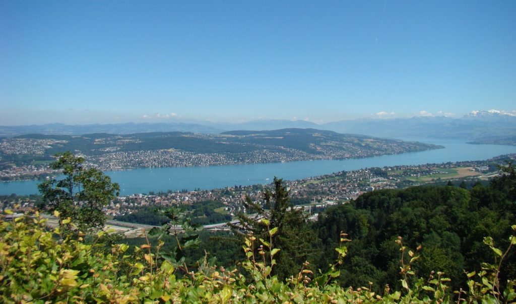 La questione della fruizione delle rive riguarda anche il Canton Zurigo, con il suo 46% in mano a privati. (Wikimedia)