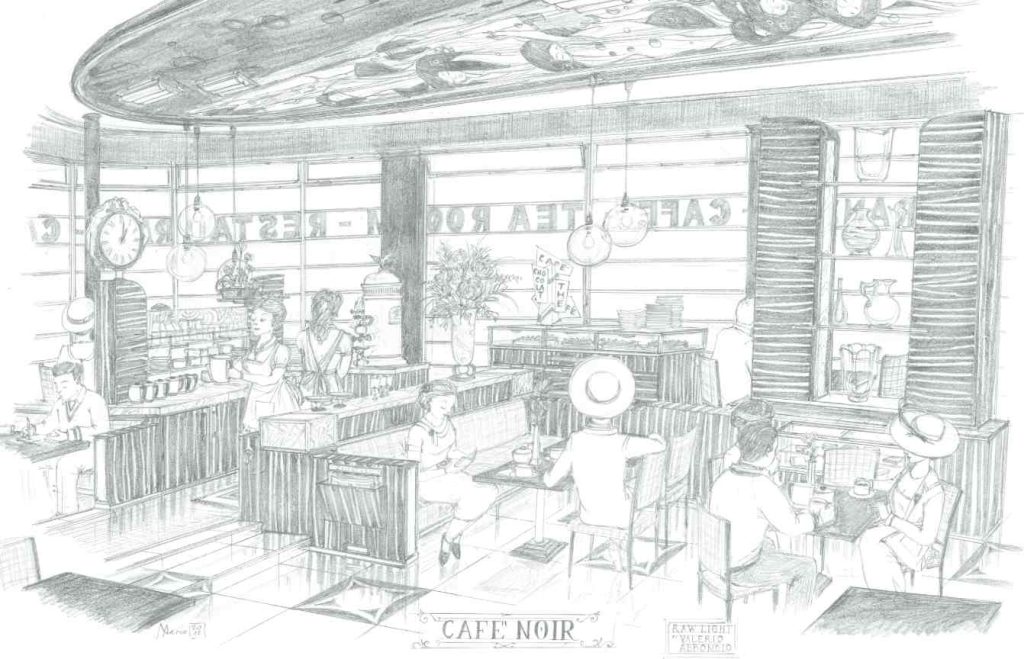 Café Noir è l’illustrazione che accompagna la poesia Luce cruda (M. Abbondio)