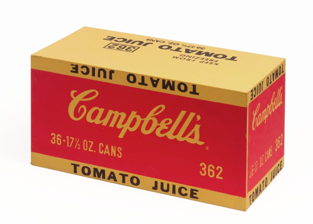 Andy Warhol, Campbell's Tomato Juice Box, 1964 (© The Andy Warhol Foundation for the Visual Arts Inc.)