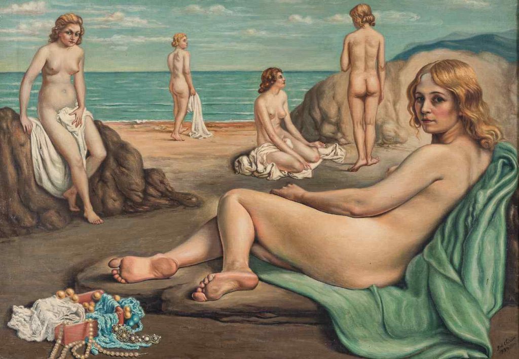 Giorgio de Chirico, «Bagnanti sopra una spiaggia», 1934 (Roma, Collezione Valsecchi © Giorgio de Chirico by SIAE 2019)