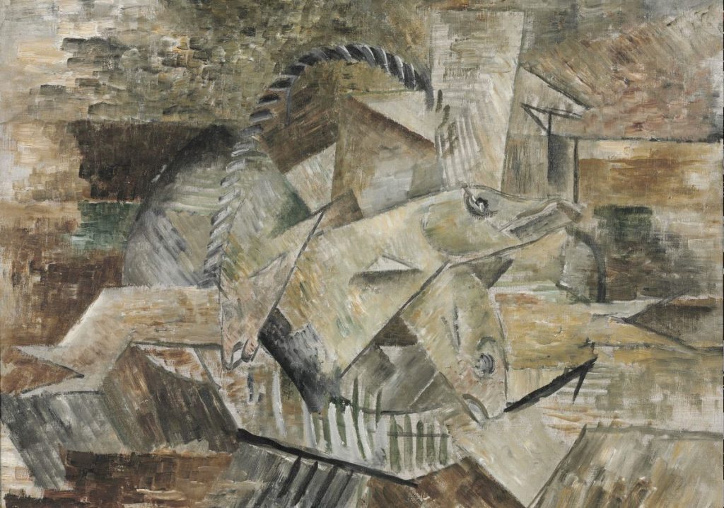 Georges Braque, «Cesta di pesci», part., ca. 1910 (Philadelphia Museum of Art, Collezione Samuel S. White III e Vera White)
